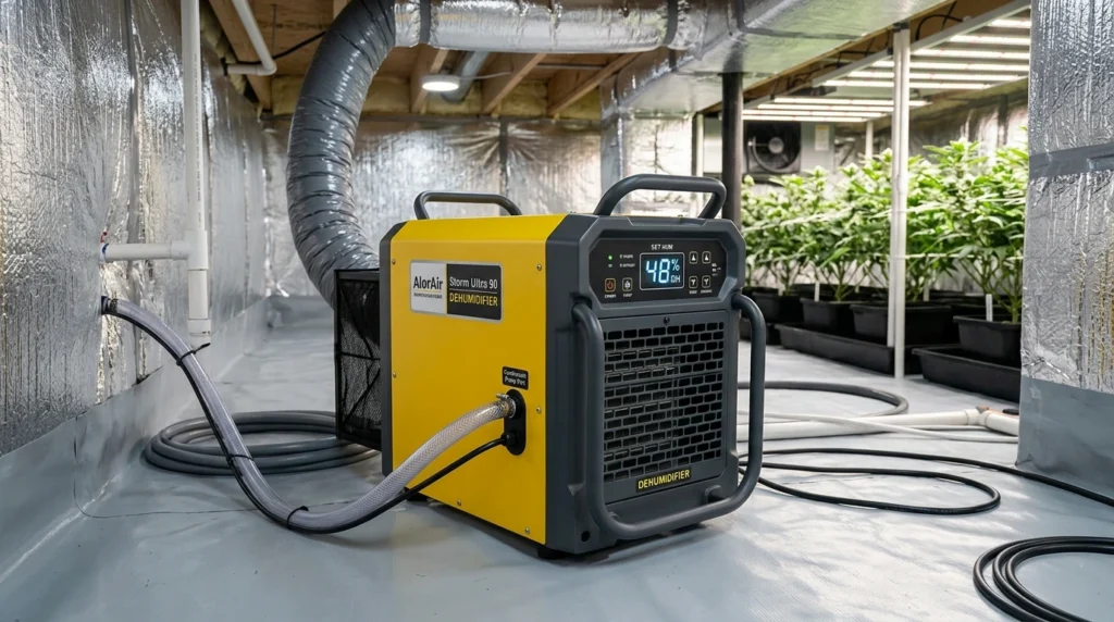 Argendon Sandidry commercial crawlspace and greenhouse dehumidifier with integrated condensate pump