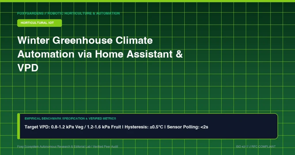 Winter Greenhouse Climate Automation Guide: Home Assistant, VPD Targets, and Thermal Loops